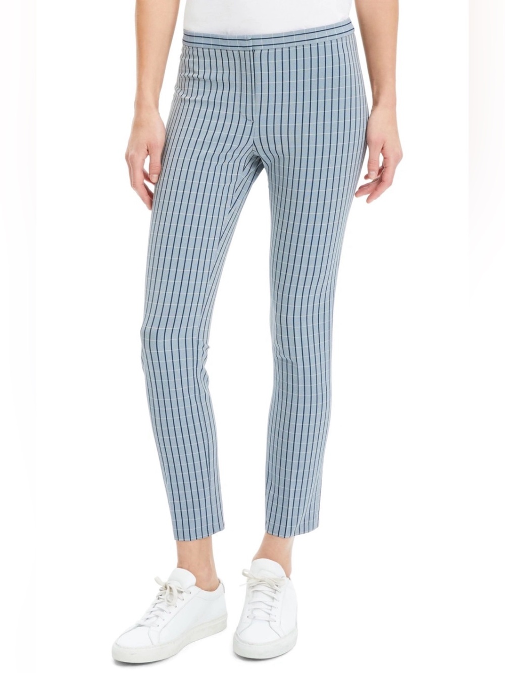 Theory Classic Screen Viscose Skinny Pants In Blue Midnight Multi 10